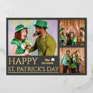 Happy St patricks day Kleeblatts Foto Folien Feiertagskarte