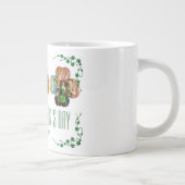 Happy St. Patrick's Day Kleeblatts Foto Jumbo-Tasse (Rechts)