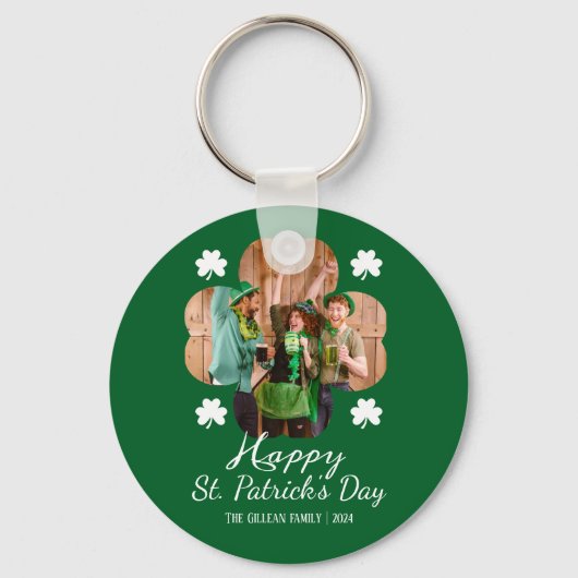 Happy St patricks day Kleeblatts Foto Schlüsselanhänger (Vorderseite)