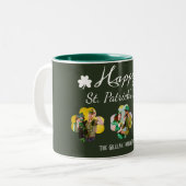 Happy St patricks day Kleeblatts Foto Zweifarbige Tasse (Vorderseite Links)