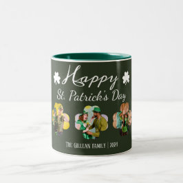 Happy St patricks day Kleeblatts Foto Zweifarbige Tasse