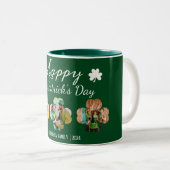 Happy St patricks day Kleeblatts Foto Zweifarbige Tasse (VorderseiteRechts)