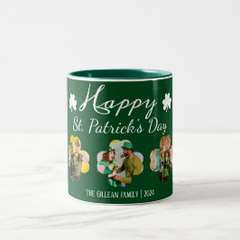 Happy St patricks day Kleeblatts Foto Zweifarbige Tasse