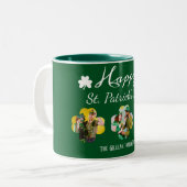 Happy St patricks day Kleeblatts Foto Zweifarbige Tasse (Vorderseite Links)