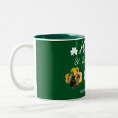 Happy St patricks day Kleeblatts Foto Zweifarbige Tasse (Links)