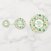 Happy St. Patrick's Day Kleeblatts Paper Untersetz Konfetti (Vorderseiten)