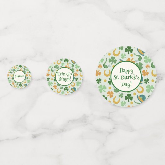 Happy St. Patrick's Day Kleeblatts Paper Untersetz Konfetti (Vorderseiten)