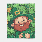 Happy St. Patrick's Day Kleeblatts Puzzle Fleecedecke (Vorderseite)