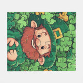 Happy St. Patrick's Day Kleeblatts Puzzle Fleecedecke (Vorderseite (Horizontal))