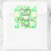 Happy St Patrick's Day Kleeblatts Retro Wasserfarb Quadratischer Aufkleber (Tasche)