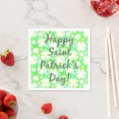 Happy St Patrick's Day Kleeblatts Retro Wasserfarb Serviette (Beispiel)