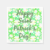 Happy St Patrick's Day Kleeblatts Retro Wasserfarb Serviette (Vorderseite)