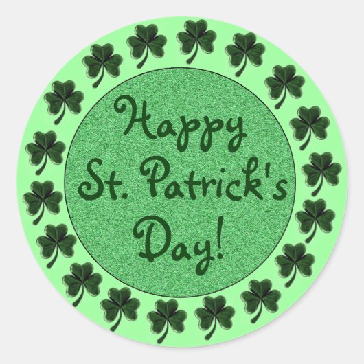 Happy St. Patrick's Day Kleeblatts Sticker (Vorderseite)