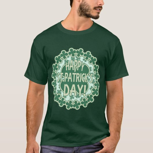 Happy St Patricks Day Kleeblatts T-Shirt (Vorderseite)