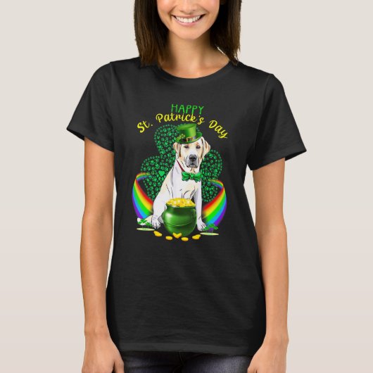 Happy St Patricks Day Labrador Leprechaun Hat Sham T-Shirt (Vorderseite)