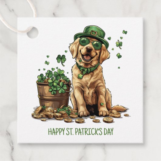 Happy St. Patrick's Day Labrador Retriever Dog Geschenkanhänger (Vorderseite)