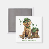 Happy St. Patrick's Day Labrador Retriever Dog Magnet (Vorderseite/Rückseite)