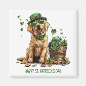 Happy St. Patrick's Day Labrador Retriever Dog Magnet (Vorne)