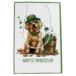 Happy St. Patrick's Day Labrador Retriever Dog Mittlere Geschenktüte