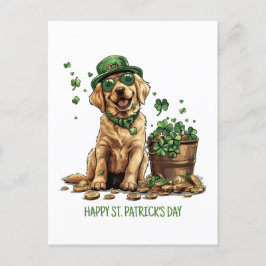 Happy St. Patrick's Day Labrador Retriever Dog Postkarte