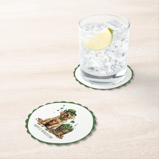 Happy St. Patrick's Day Labrador Retriever Dog Untersetzer (Vor Ort)