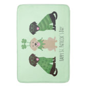 Happy St Patricks Day Labrador Retriever Hunde Badematte (Vorderseite Vertikal)