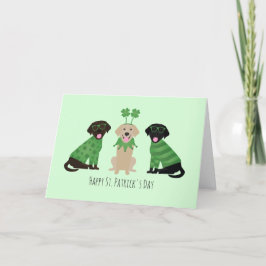 Happy St Patricks Day Labrador Retriever Hunde Feiertagskarte