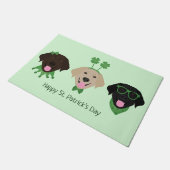 Happy St Patricks Day Labrador Retriever Hunde Fußmatte (Schrägansicht)
