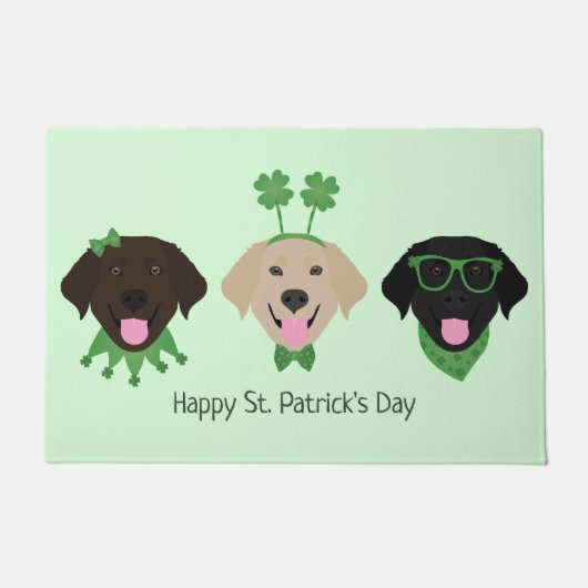 Happy St Patricks Day Labrador Retriever Hunde Fußmatte (Vorderseite)