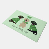 Happy St Patricks Day Labrador Retriever Hunde Fußmatte (Schrägansicht)