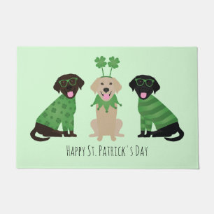Happy St Patricks Day Labrador Retriever Hunde Fußmatte