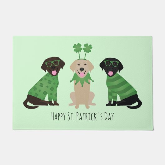 Happy St Patricks Day Labrador Retriever Hunde Fußmatte (Vorderseite)