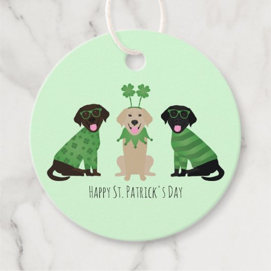 Happy St Patricks Day Labrador Retriever Hunde Geschenkanhänger (Vorderseite)