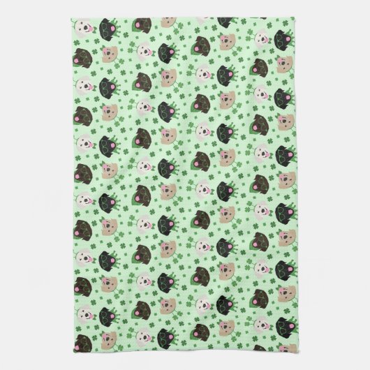 Happy St Patricks Day Labrador Retriever Hunde Geschirrtuch (Vertikal)