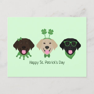 Happy St Patricks Day Labrador Retriever Hunde Postkarte