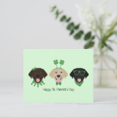 Happy St Patricks Day Labrador Retriever Hunde Postkarte (Stehend Vorderseite)