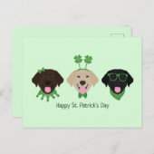 Happy St Patricks Day Labrador Retriever Hunde Postkarte (Vorne/Hinten)
