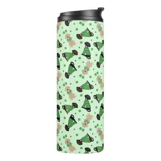 Happy St Patricks Day Labrador Retriever Hunde Thermosbecher (Nach links gedreht)