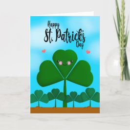Happy St Patrick's Day Lächeln Kleeblatt Clover Feiertagskarte