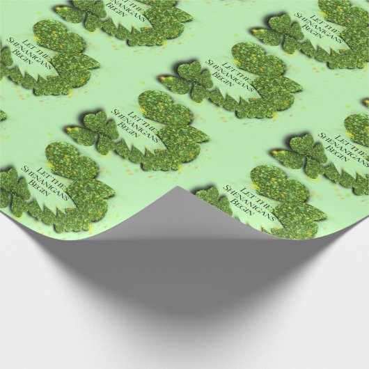 Happy St. Patrick's Day, Lass die Shenanigans begi Geschenkpapier (Ecke)