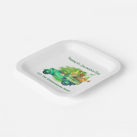 Happy St. Patrick's Day, Lass die Shenanigans begi Pappteller (Gewinkelt)