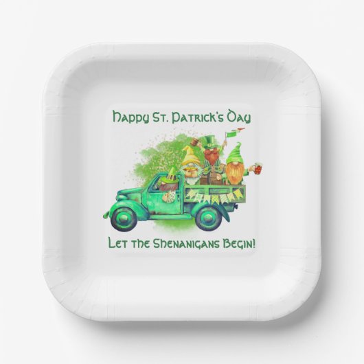 Happy St. Patrick's Day, Lass die Shenanigans begi Pappteller (Vorderseite)