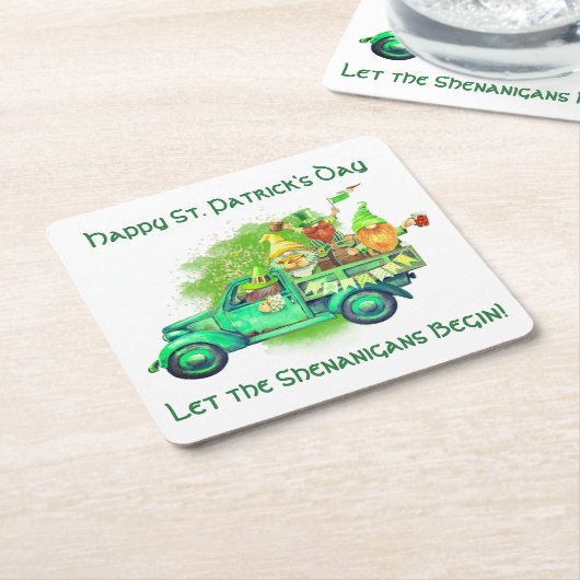 Happy St. Patrick's Day, Lass die Shenanigans begi Rechteckiger Pappuntersetzer (angewinkelt)