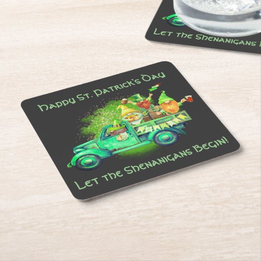 Happy St. Patrick's Day, Lass die Shenanigans begi Rechteckiger Pappuntersetzer (angewinkelt)