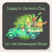 Happy St. Patrick's Day, Lass die Shenanigans begi Rechteckiger Pappuntersetzer (Vorderseite)