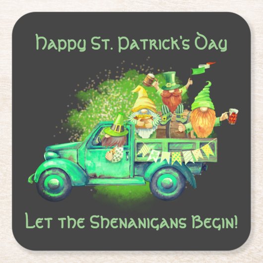 Happy St. Patrick's Day, Lass die Shenanigans begi Rechteckiger Pappuntersetzer (Vorderseite)