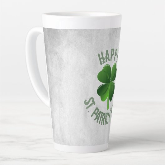 Happy St. Patrick's Day Latte Tasse (Linke Ecke)