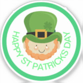 Happy St Patricks Day leprechaun Aufkleber (Vorderseite)