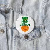 Happy St Patricks Day Leprechaun Beard and Hat Button (Beispiel)