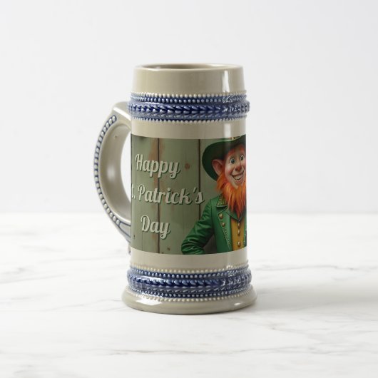 Happy St. Patrick's Day Leprechaun Bierglas (Vorderseite Links)